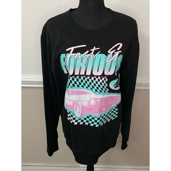 NWT Fast & Furious Men’s Fleece Crewneck Pullover Size Medium - Picture 1 of 7